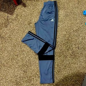 Boys XL adidas track pants grey with black stripes